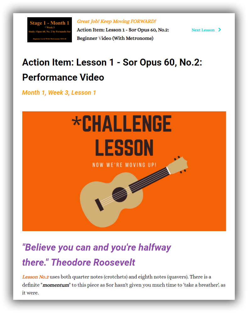 The Classical Guitar Challenge Lesson