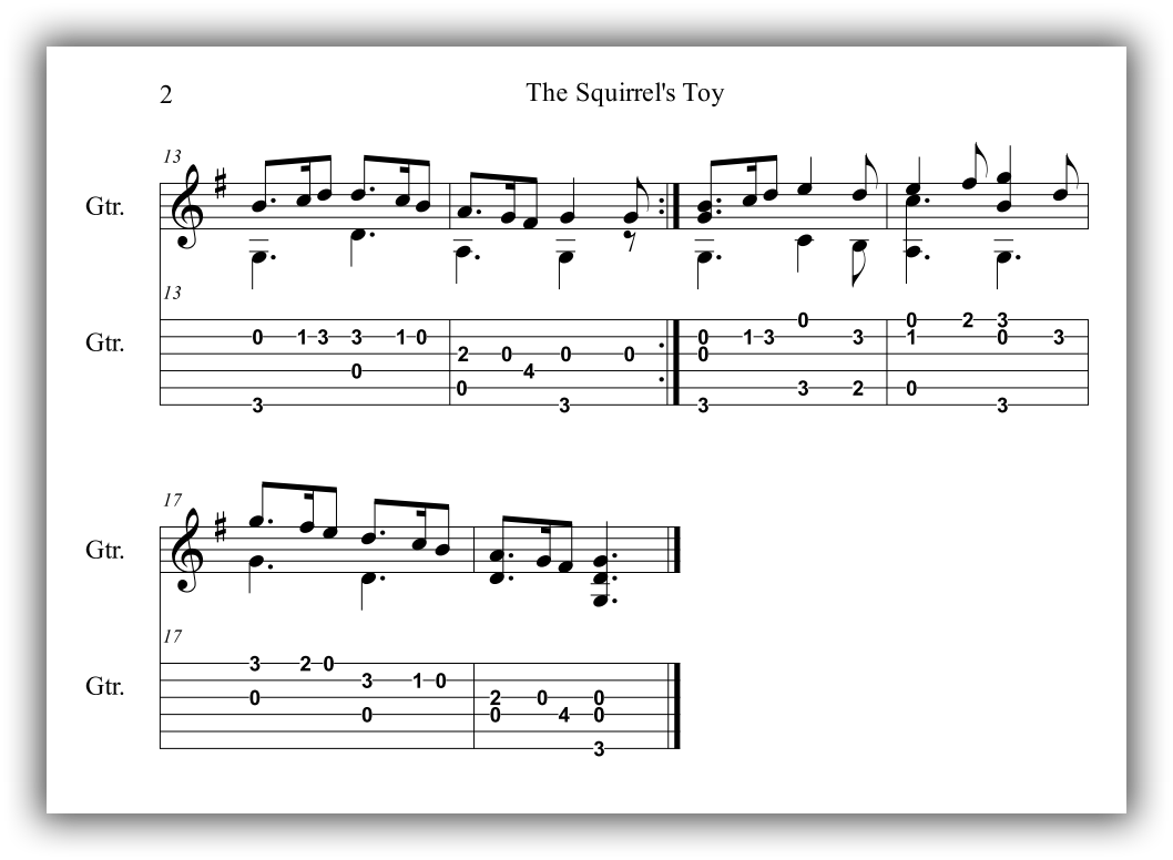 Classical Guitar Gems Squirrels Toy TAB Classical Guitar Gems Squirrels Toy TAB