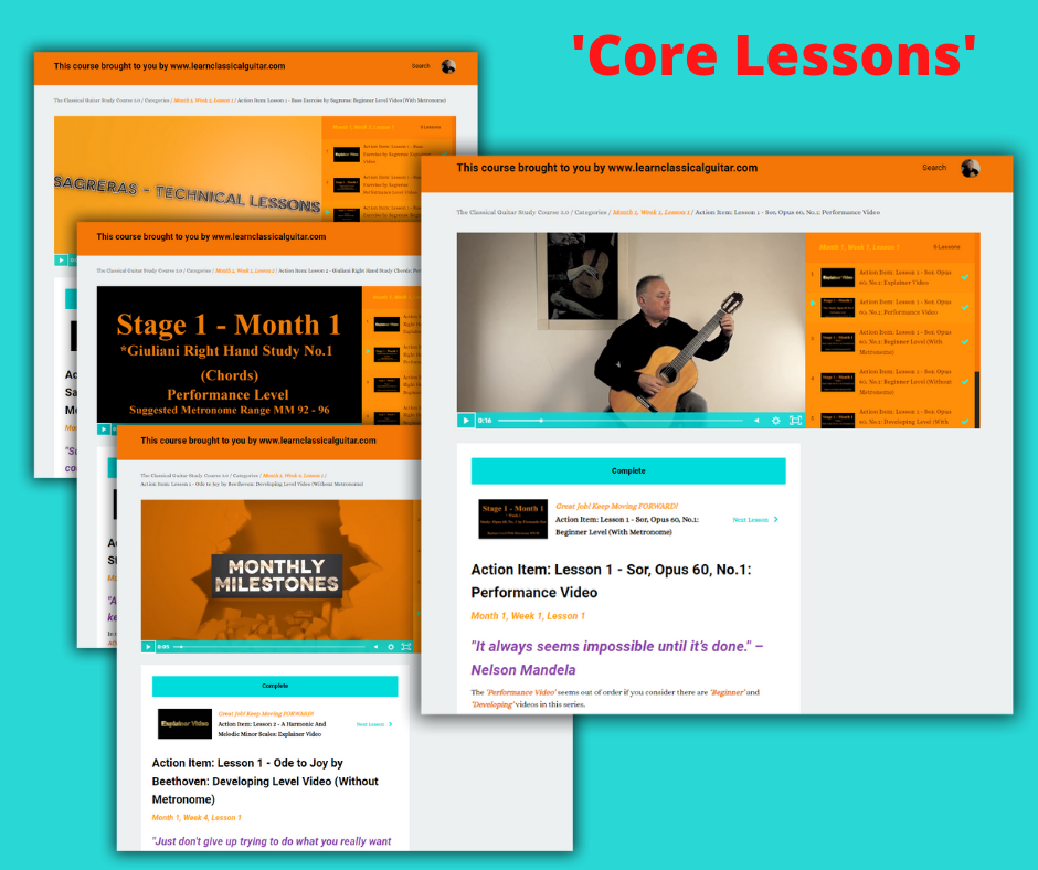 Classical Guitar Monthly Milestones