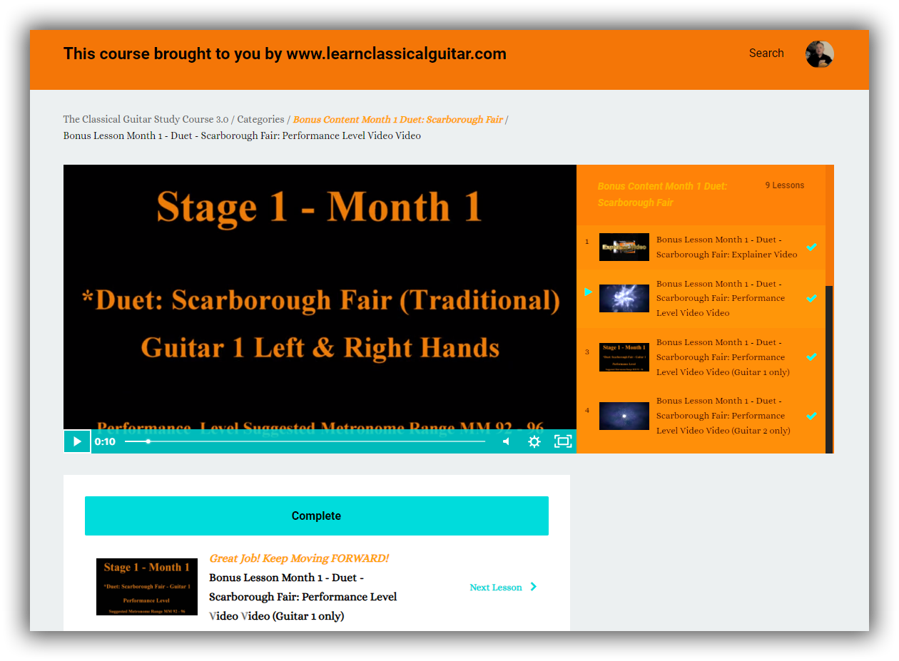 Weekly Classical Guitar Videos