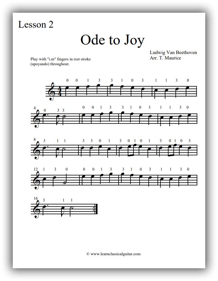 Ode to joy classical guitar discount