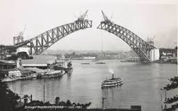 The Sydney Harbour Bridge being built